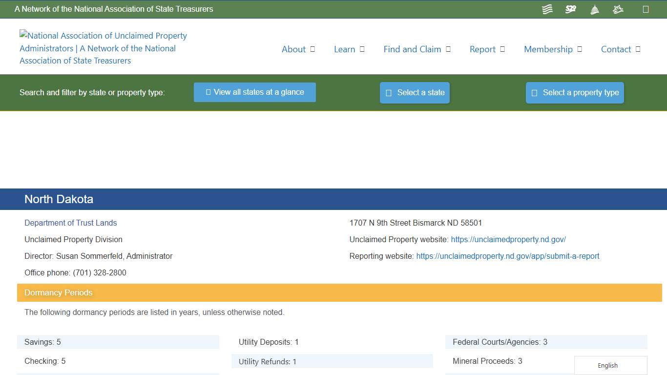 North Dakota – National Association of Unclaimed Property Administrators (NAUPA)